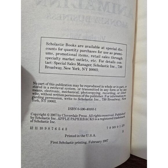 Vintage Animal Inn #3 Monkey Business by Virginia Vail Paperback Book - Picture 6 of 7